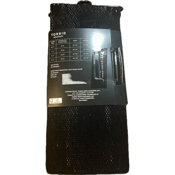 Torrid Med/Large Halloween Black Fishnet Skull Graphic Stretch Tights - Picture 4 of 4